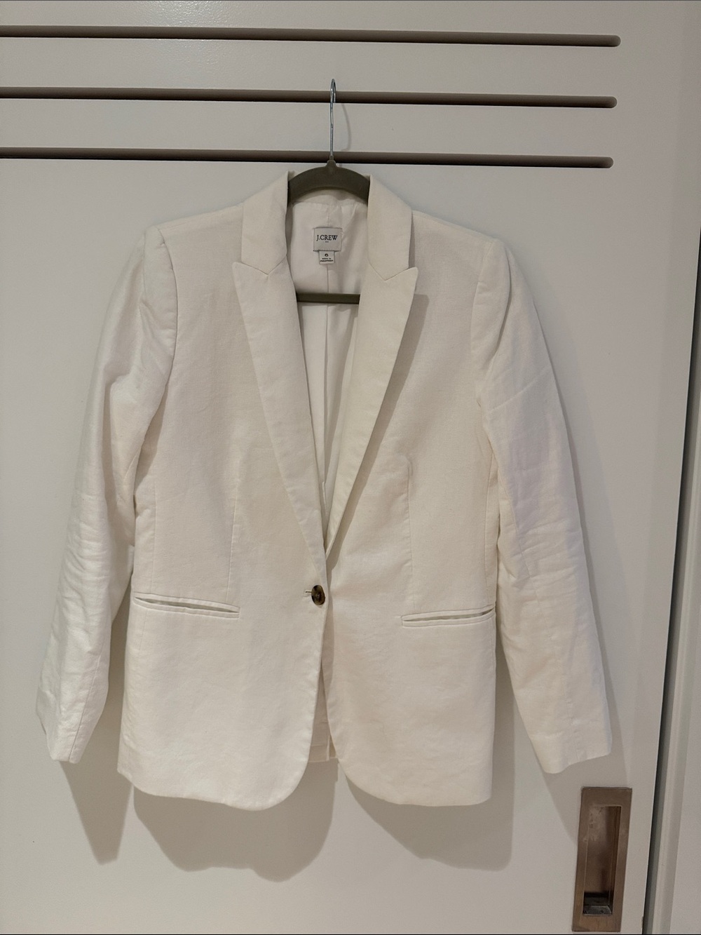 J. Crew White Linen Blazer
